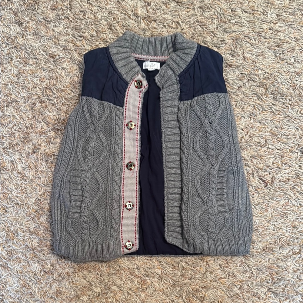 Gray Cable Knit Kids Jacket